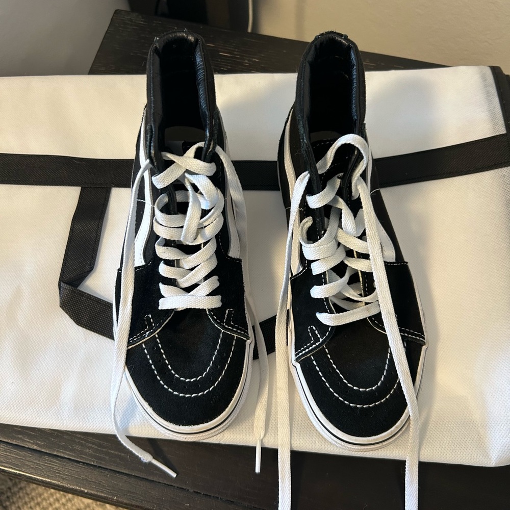 Black and White High-Top Sneakers